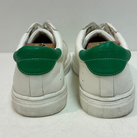 VERY GOOD J. Crew Crew Cuts Saturday Sneakers White Leather Green Big Kids 4 - Picture 6 of 11